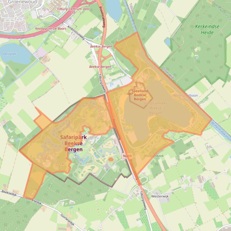 Kaart van postcodegebied 5081NJ.