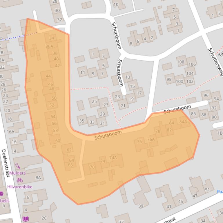 Kaart van postcodegebied 5081PB.