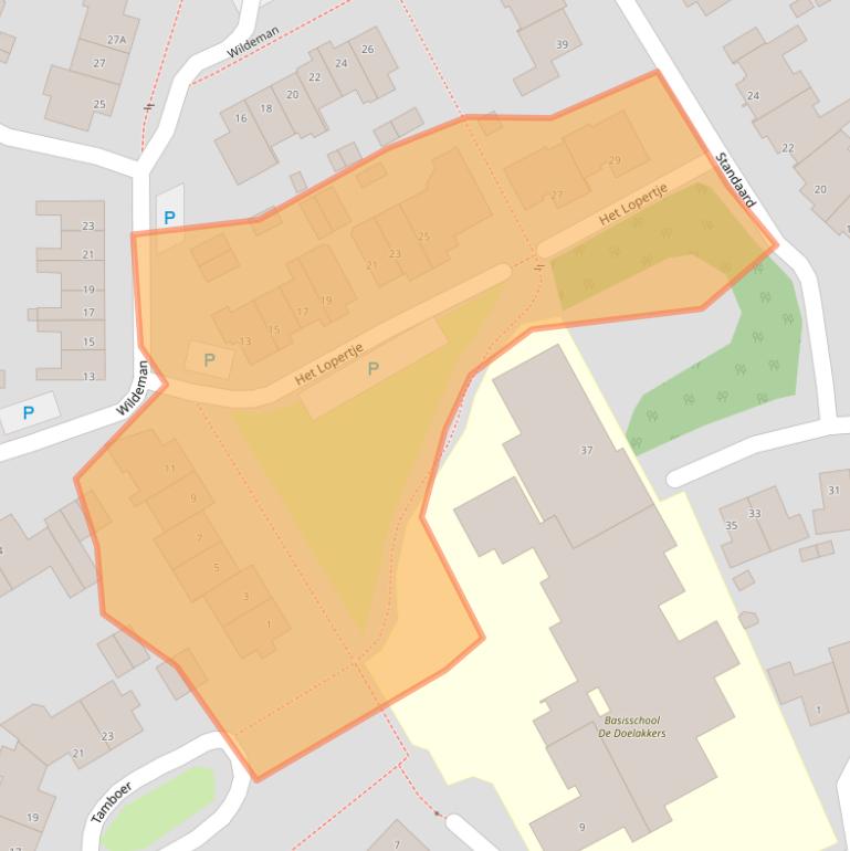 Kaart van postcodegebied 5081PN.