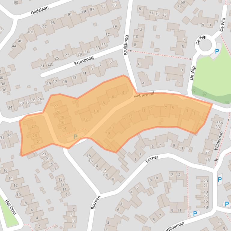 Kaart van postcodegebied 5081PP.