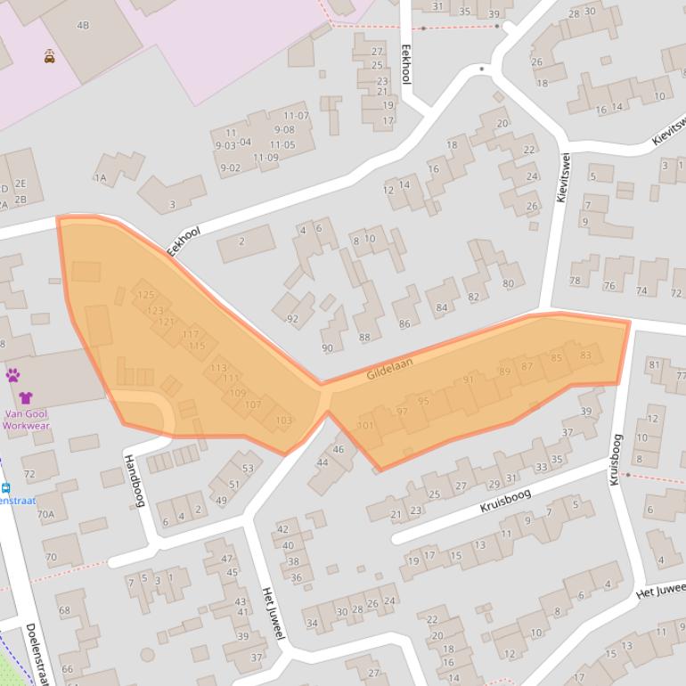 Kaart van postcodegebied 5081PS.
