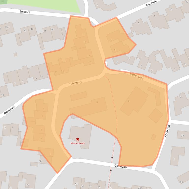 Kaart van postcodegebied 5081RH.