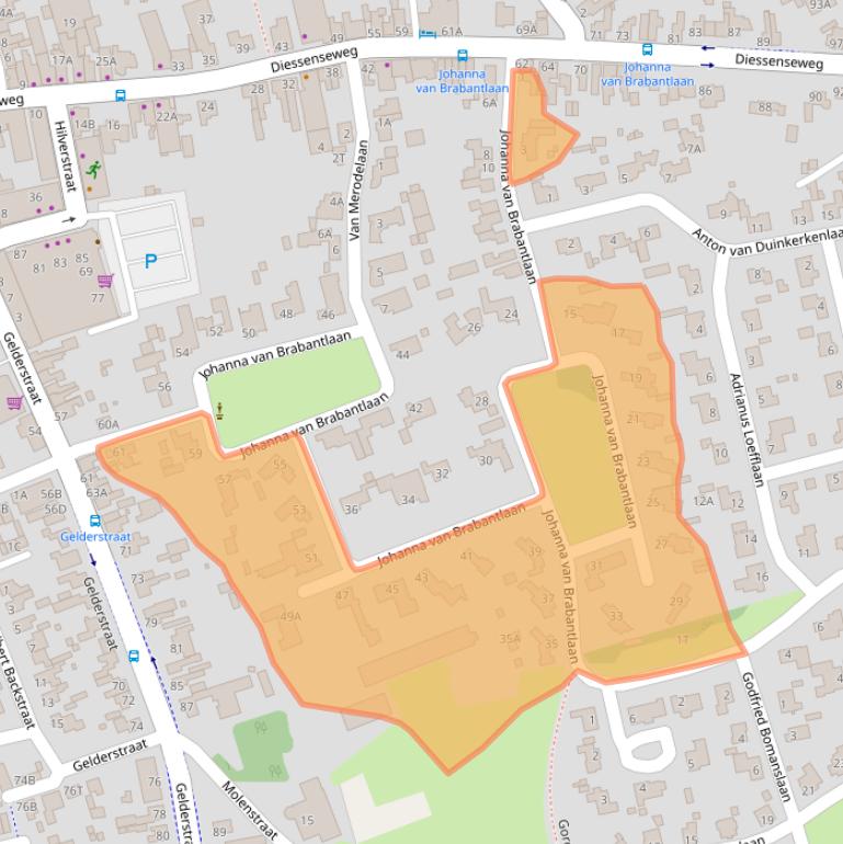 Kaart van postcodegebied 5081SC.