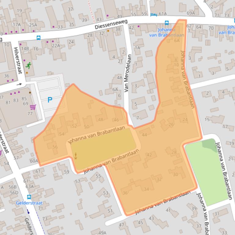 Kaart van postcodegebied 5081SE.