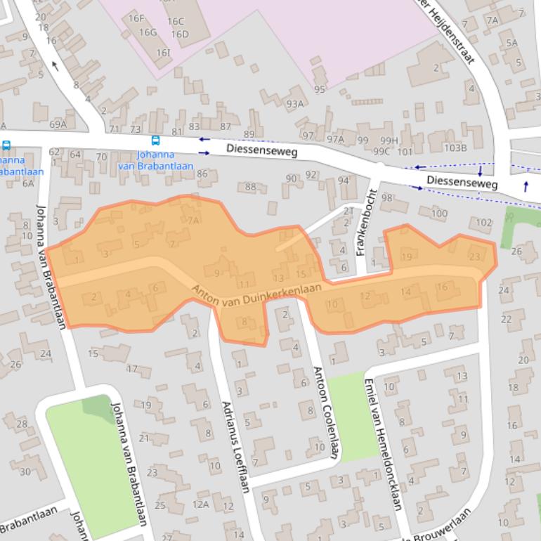 Kaart van postcodegebied 5081SG.