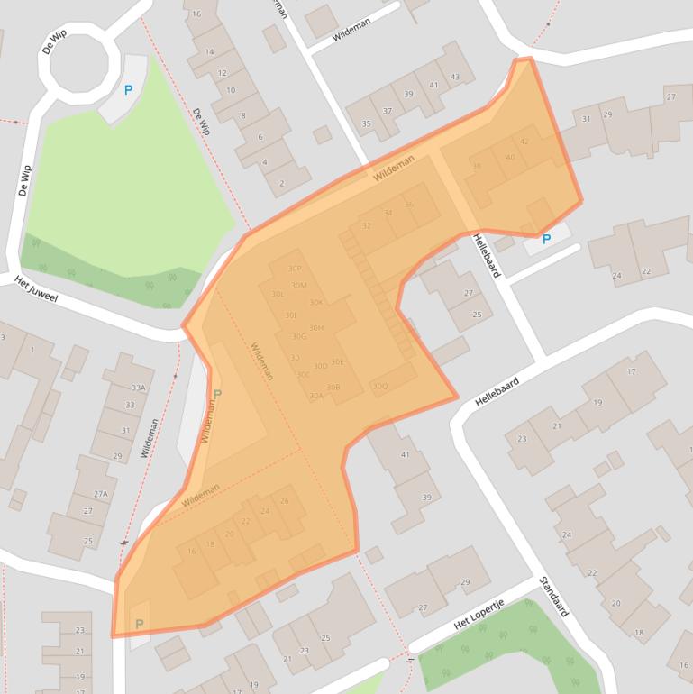 Kaart van postcodegebied 5081XP.