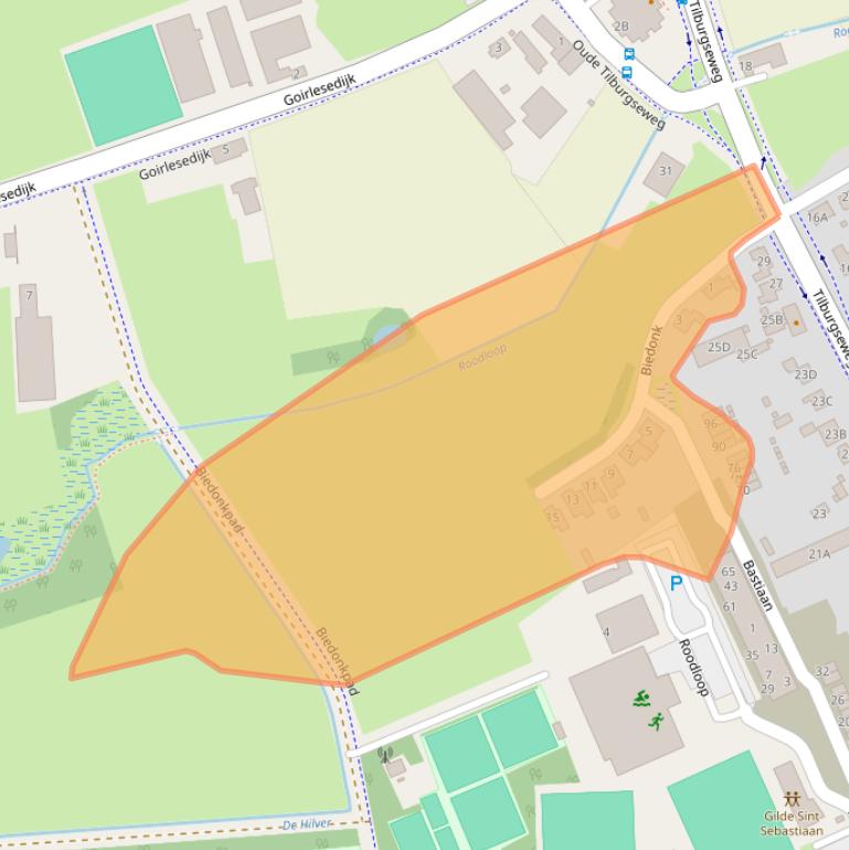 Kaart van postcodegebied 5081XW.