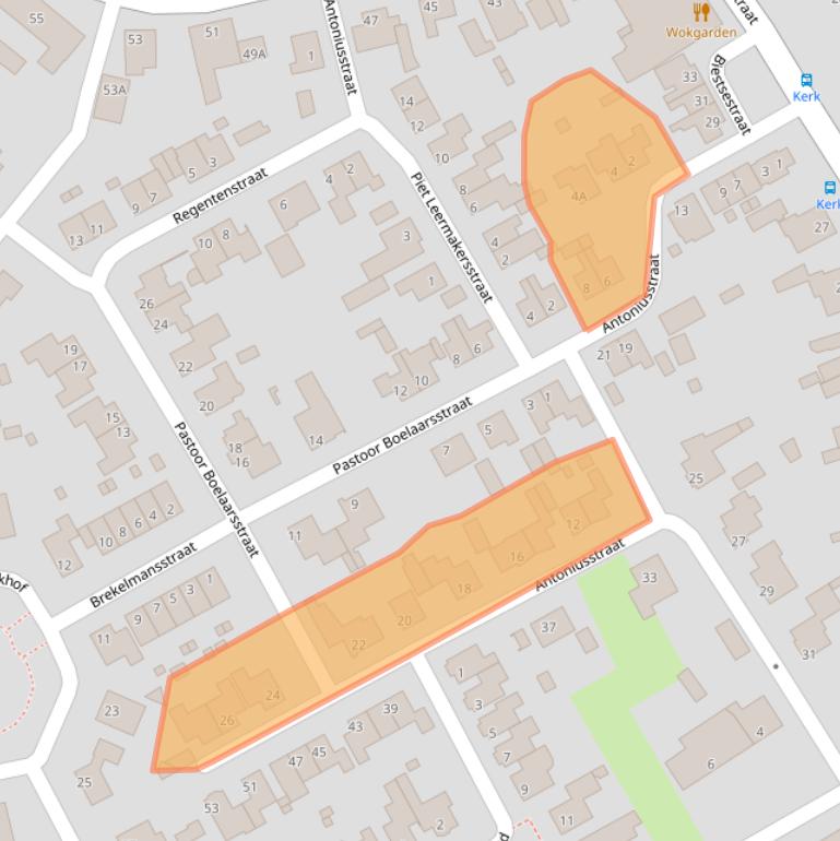 Kaart van postcodegebied 5084GA.