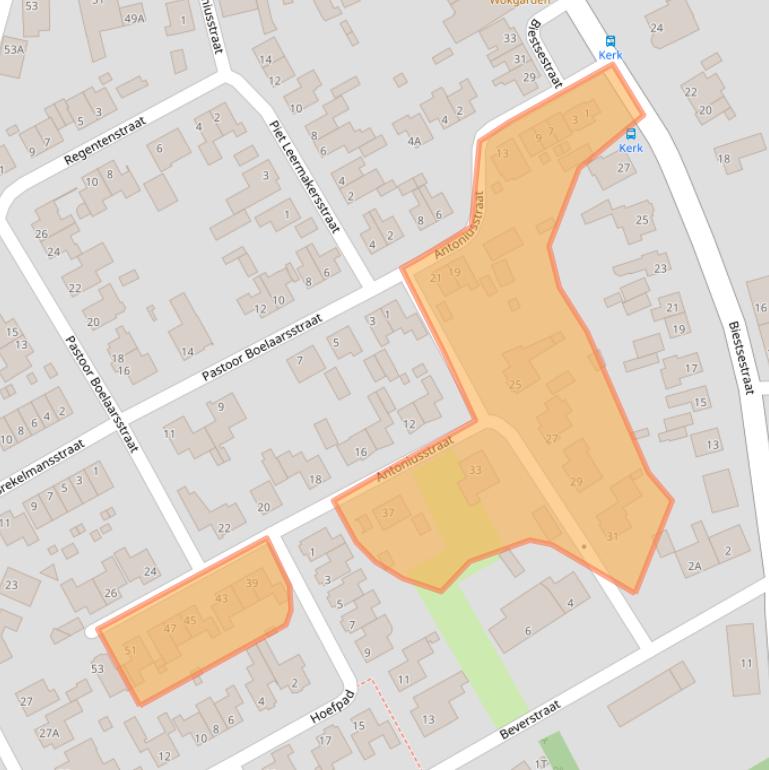 Kaart van postcodegebied 5084GB.