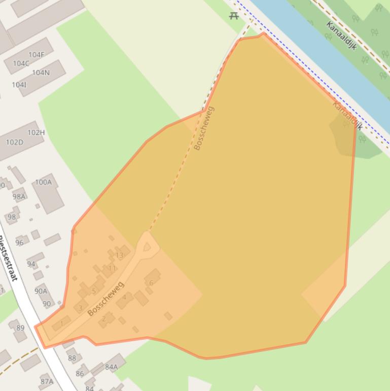 Kaart van postcodegebied 5084HZ.