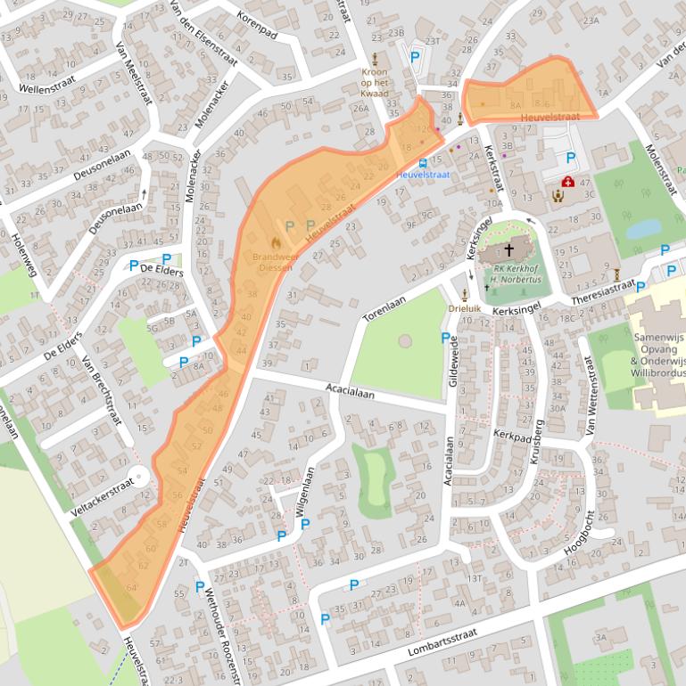 Kaart van postcodegebied 5087AB.