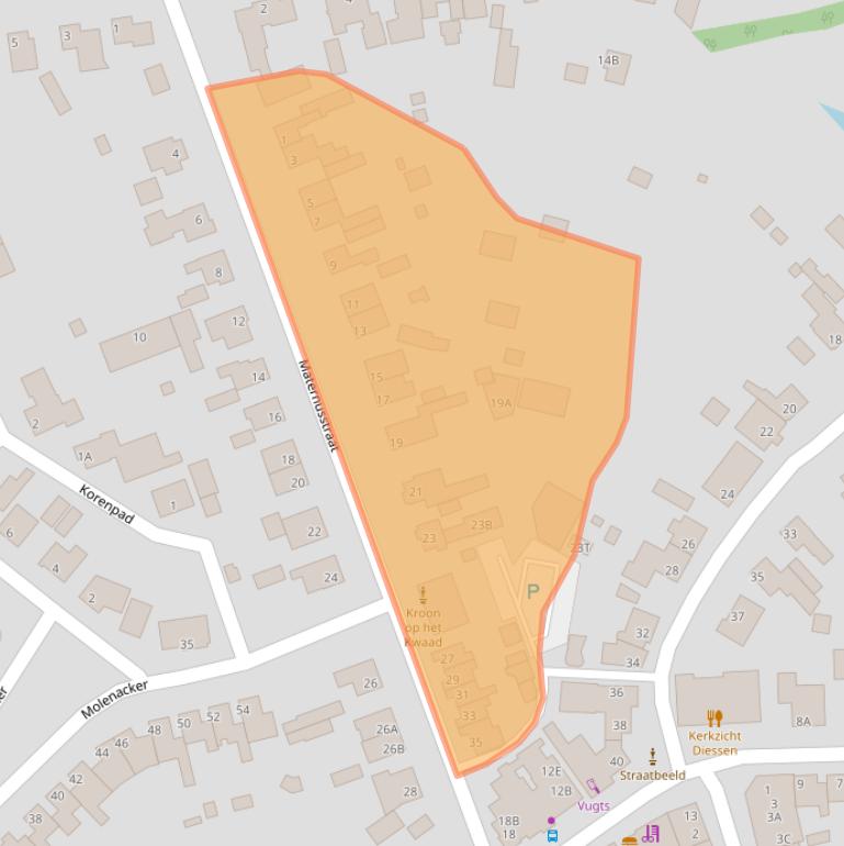 Kaart van postcodegebied 5087AC.