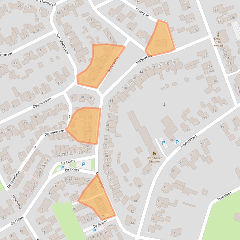 Kaart van postcodegebied 5087AN.