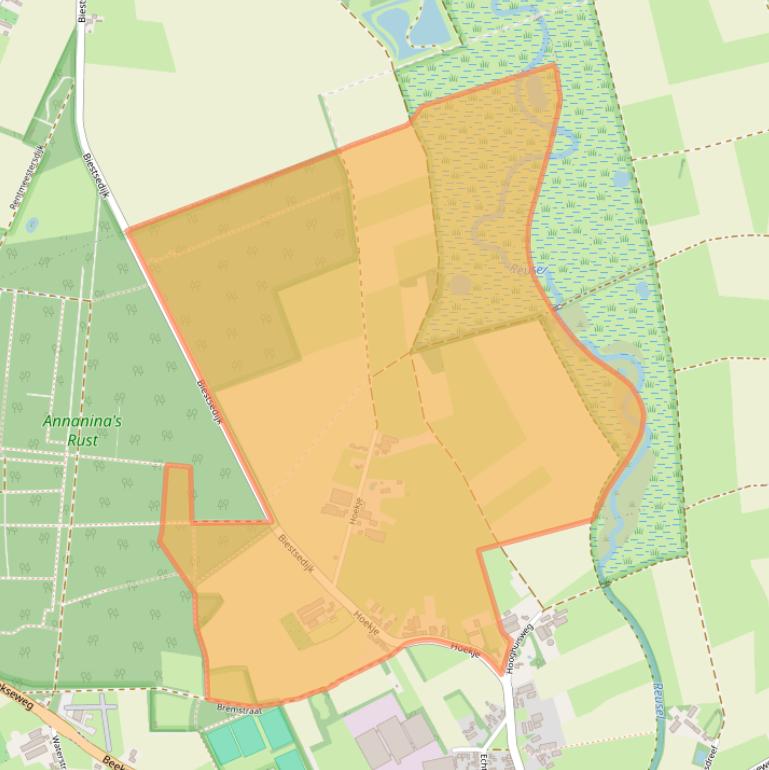 Kaart van postcodegebied 5087BE.