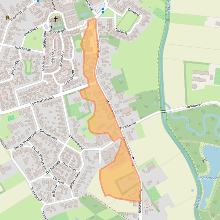 Kaart van postcodegebied 5087BN.