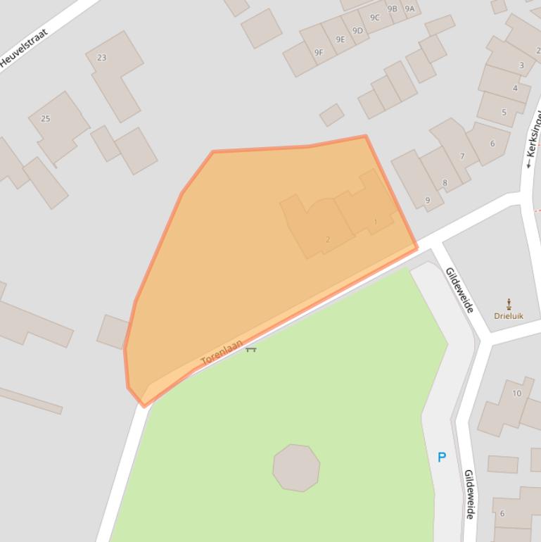 Kaart van postcodegebied 5087BW.