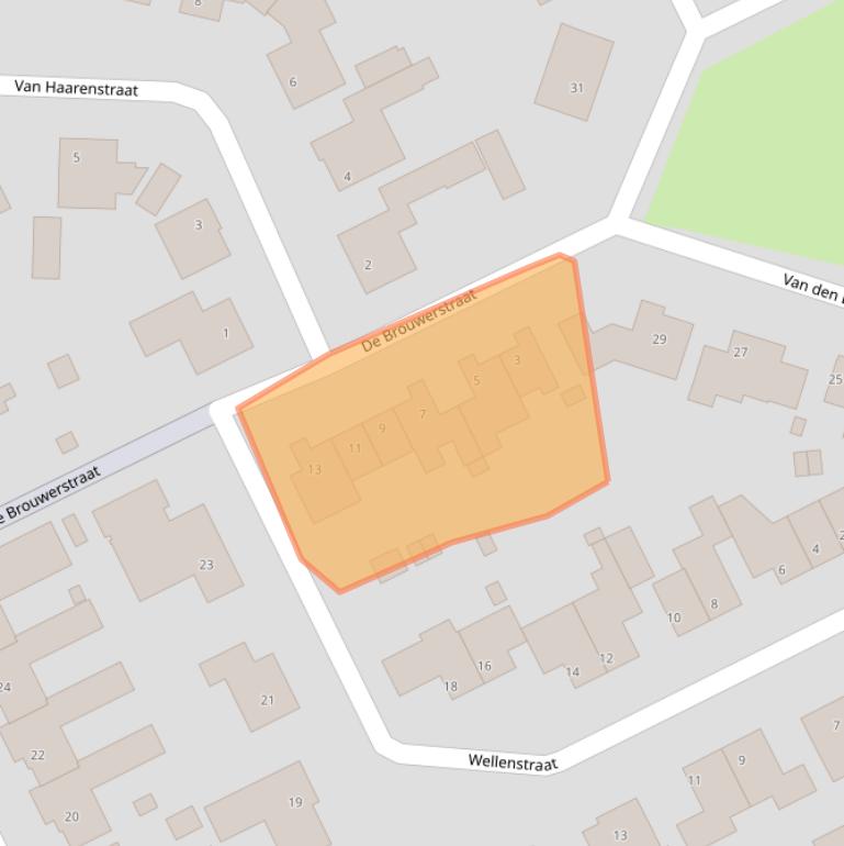 Kaart van postcodegebied 5087CG.