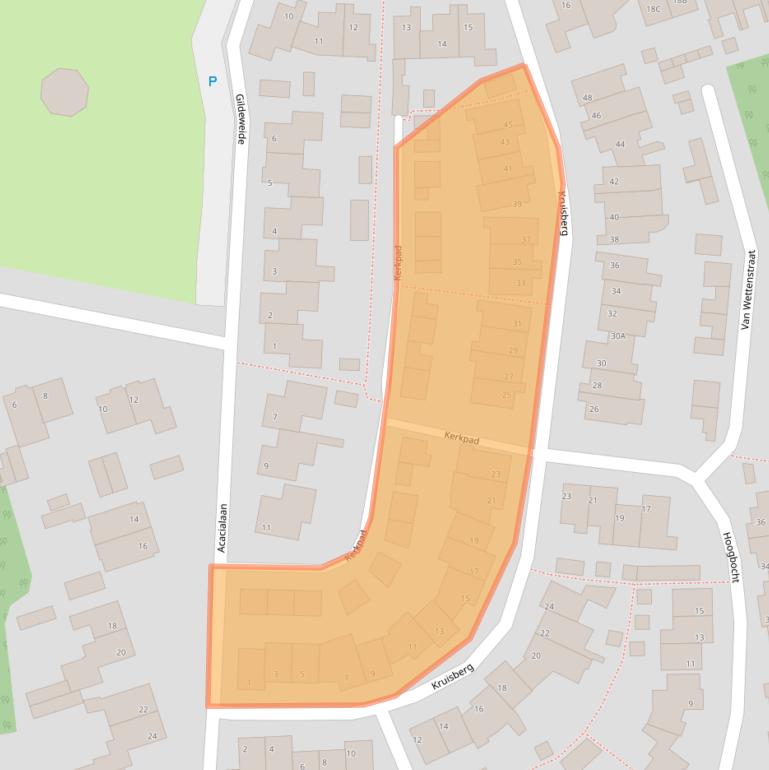 Kaart van postcodegebied 5087JA.