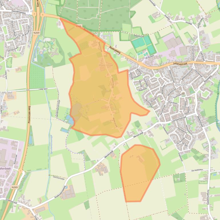 Kaart van postcodegebied 5087KE.