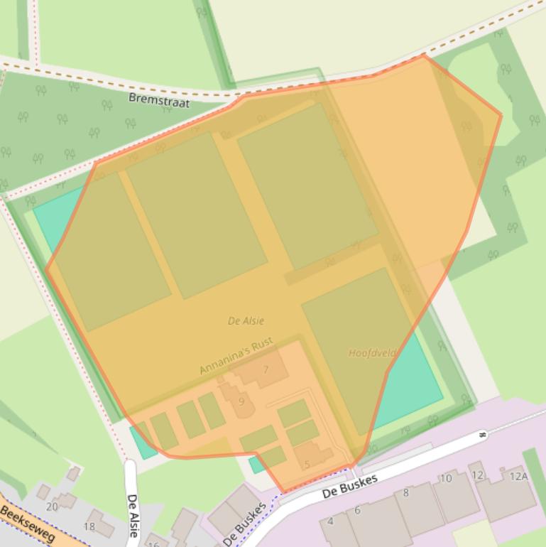 Kaart van postcodegebied 5087LB.