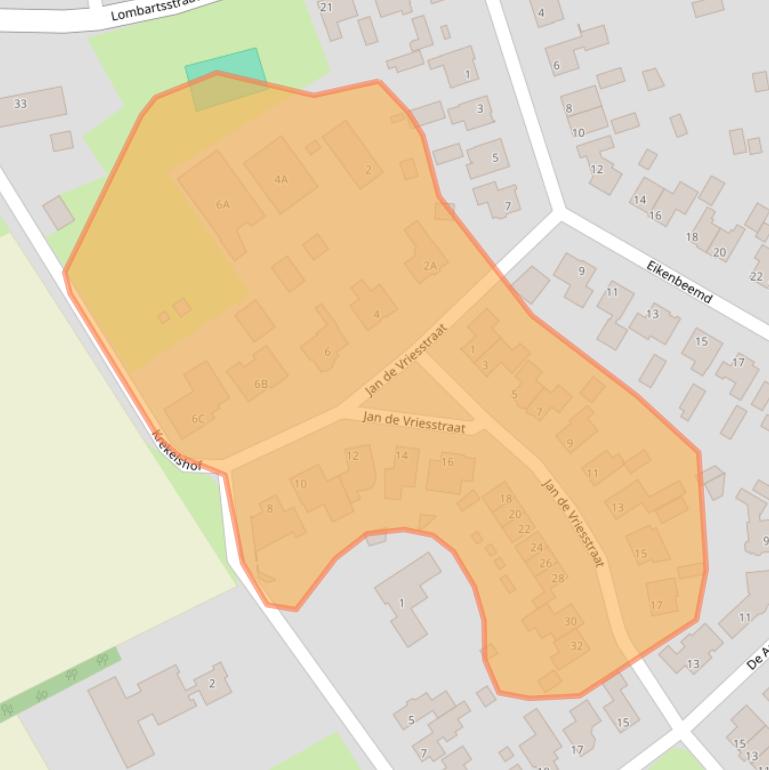 Kaart van postcodegebied 5087LP.