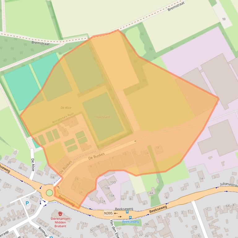 Kaart van postcodegebied 5087MA.