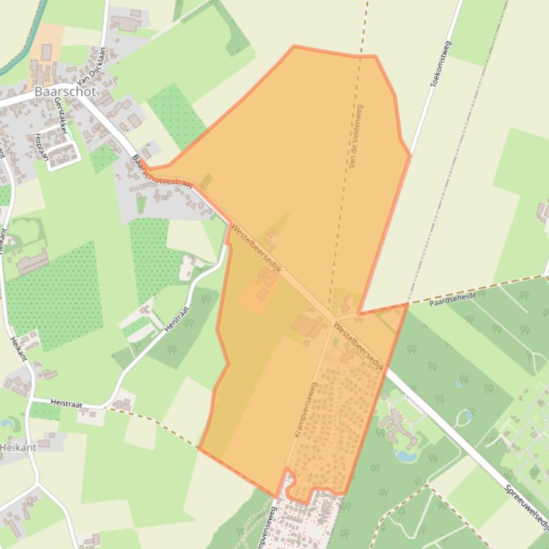 Kaart van postcodegebied 5087TK.