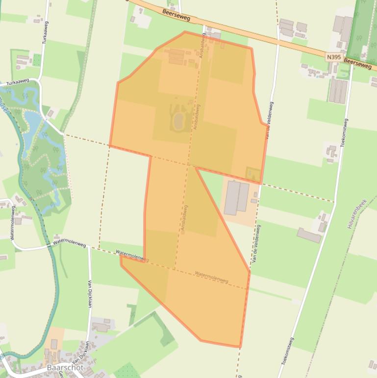 Kaart van postcodegebied 5087TN.