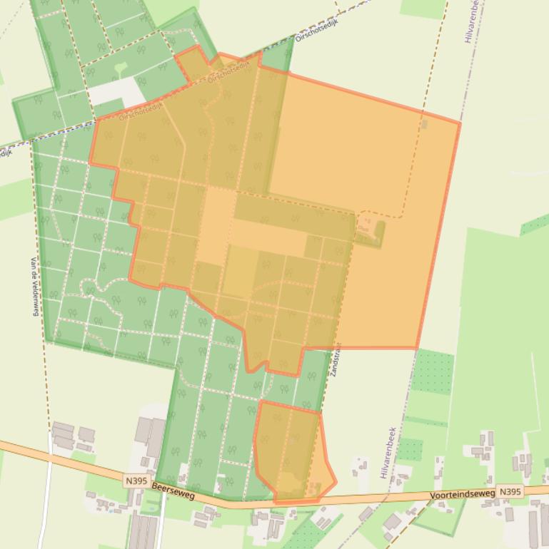 Kaart van postcodegebied 5087TR.