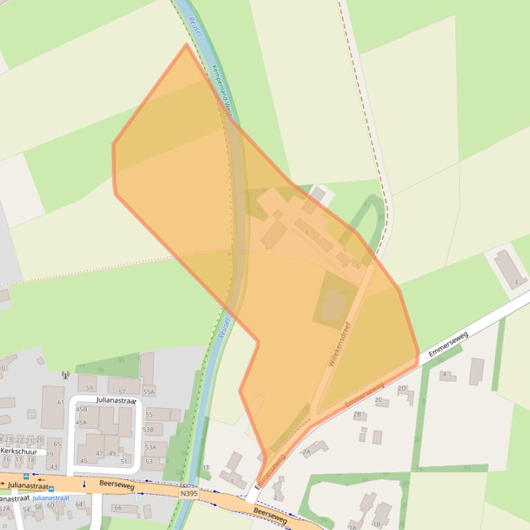 Kaart van postcodegebied 5087TW.