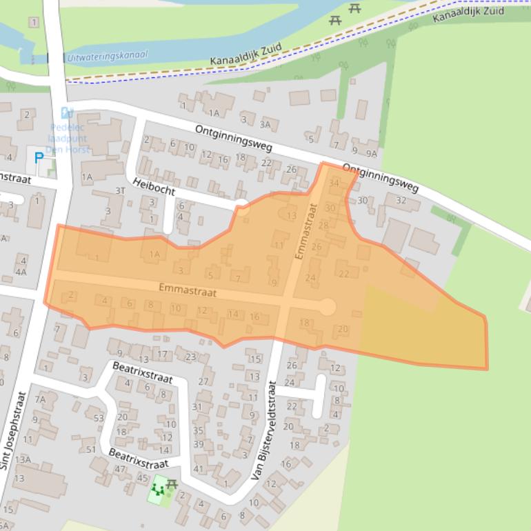 Kaart van postcodegebied 5089NL.