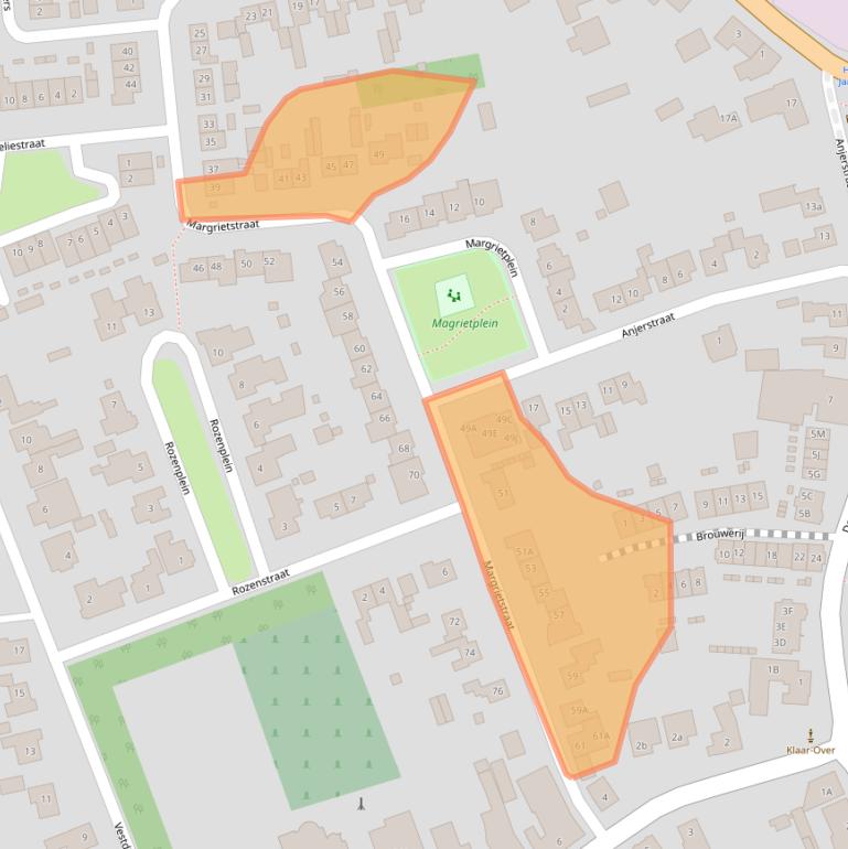Kaart van postcodegebied 5091AC.