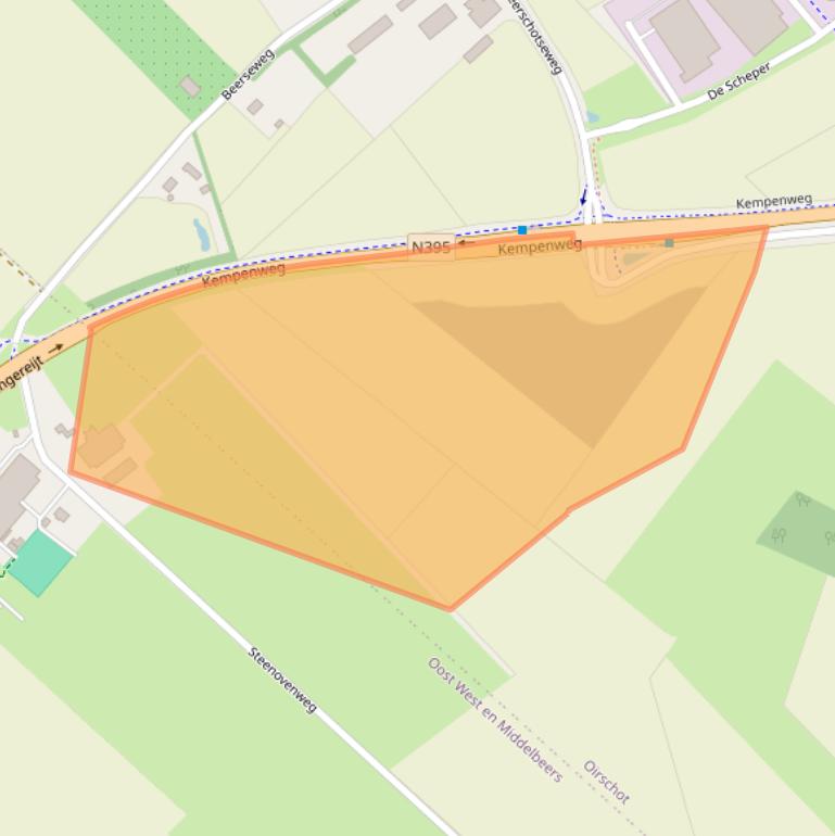 Kaart van postcodegebied 5091AS.