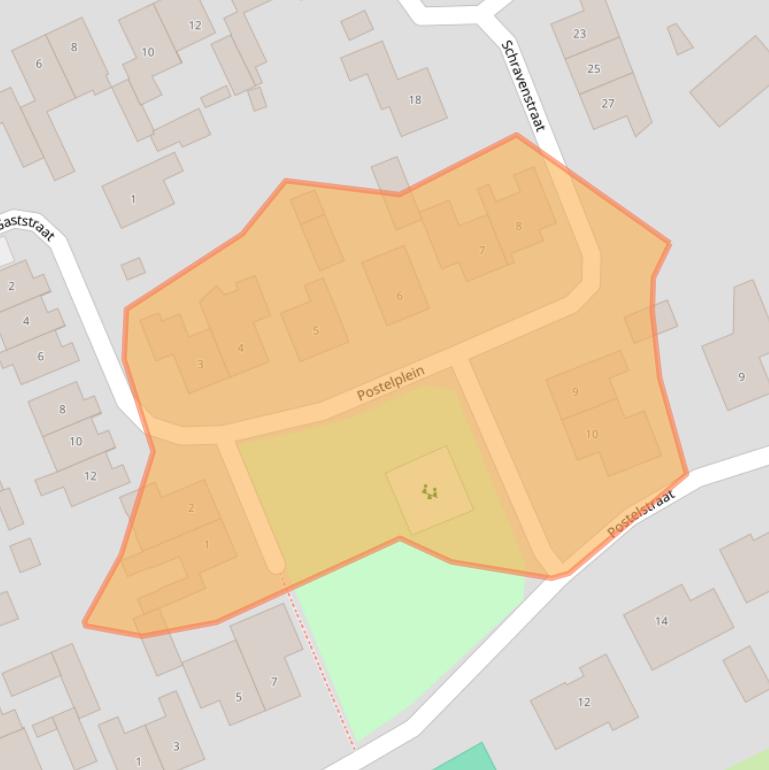 Kaart van postcodegebied 5091AX.