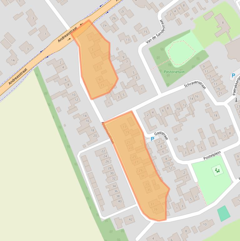 Kaart van postcodegebied 5091BA.