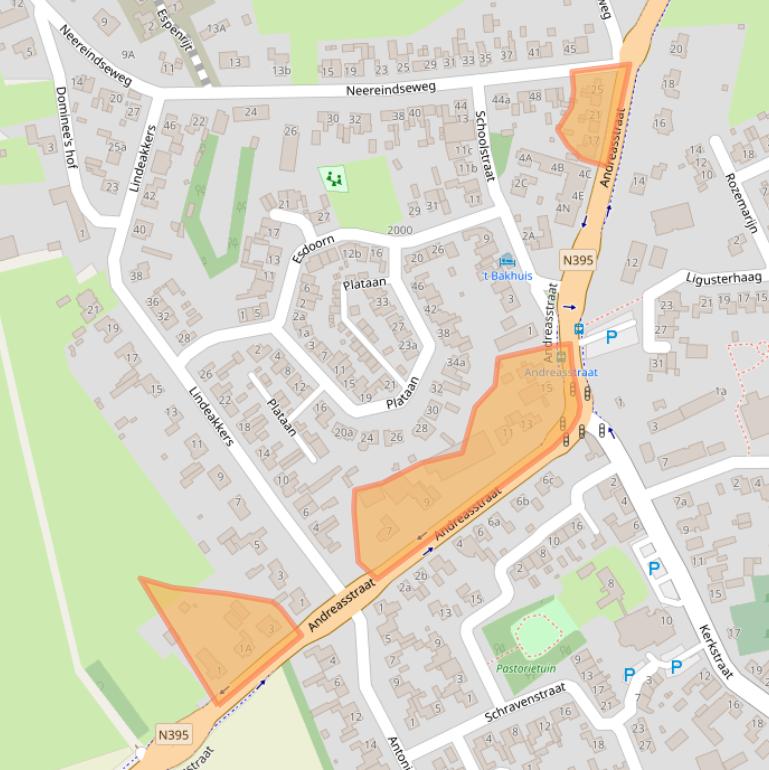 Kaart van postcodegebied 5091BC.