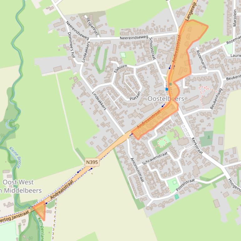 Kaart van postcodegebied 5091BD.