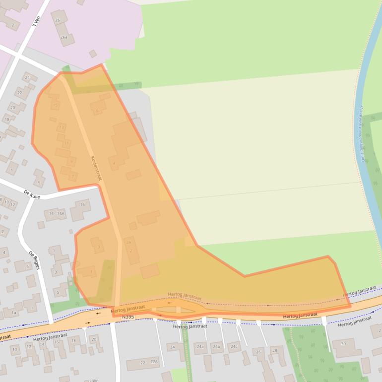 Kaart van postcodegebied 5091BV.