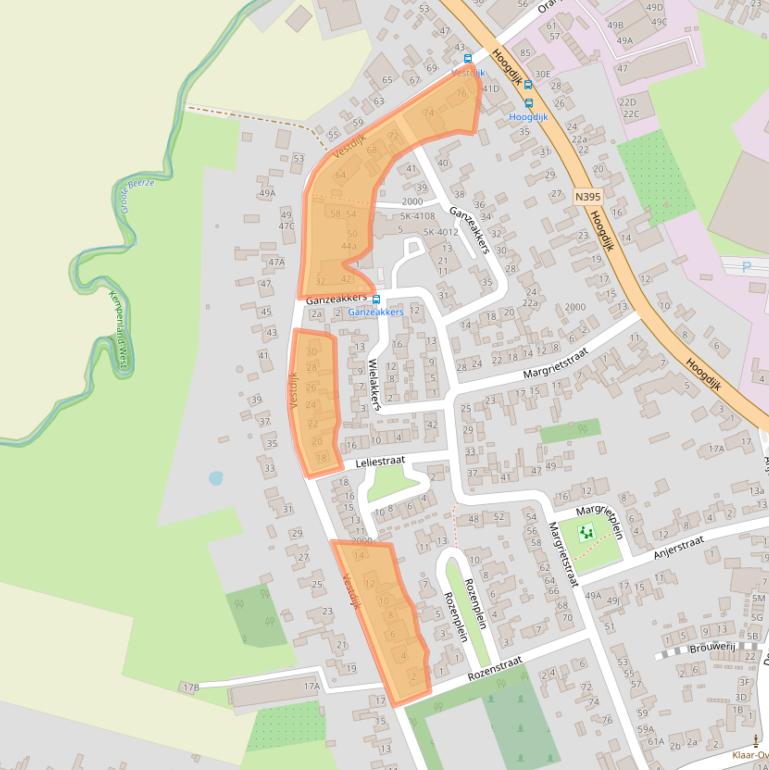 Kaart van postcodegebied 5091CL.