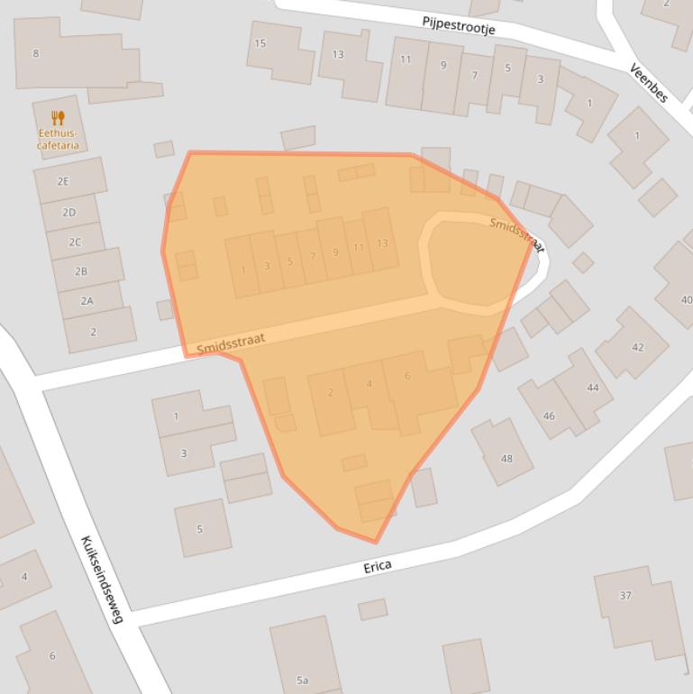 Kaart van postcodegebied 5091CN.