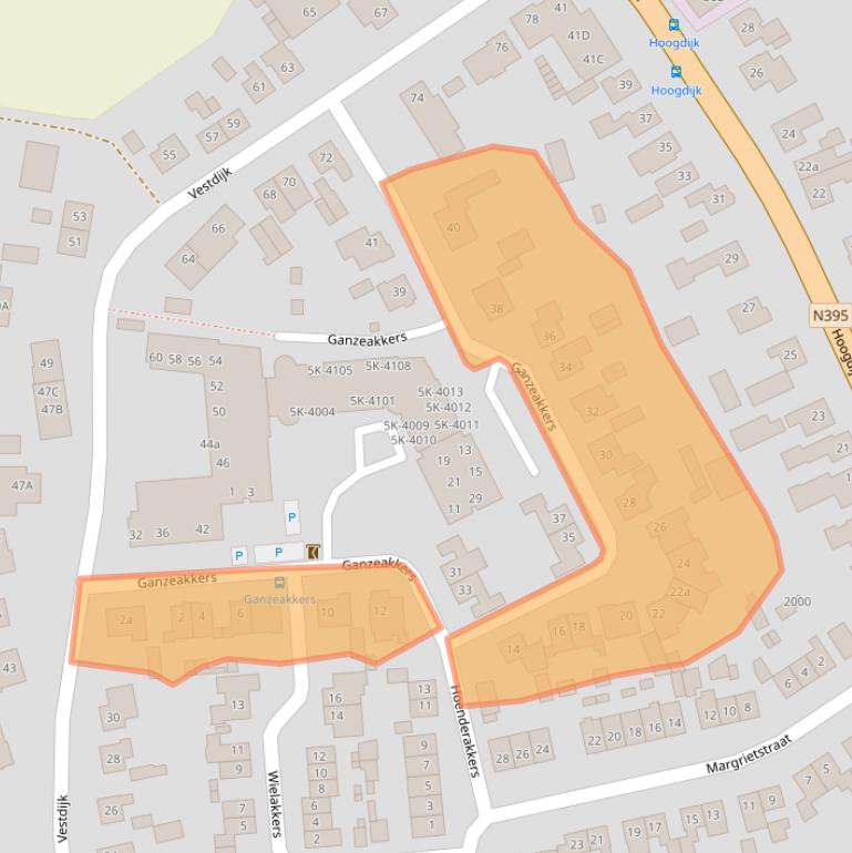 Kaart van postcodegebied 5091CS.