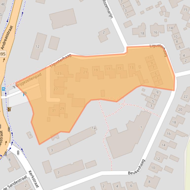 Kaart van postcodegebied 5091DC.