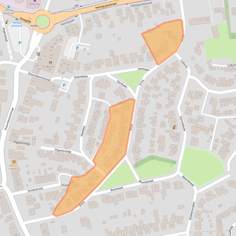 Kaart van postcodegebied 5091ED.