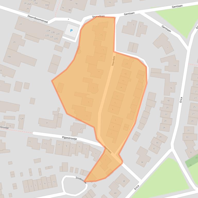 Kaart van postcodegebied 5091EK.