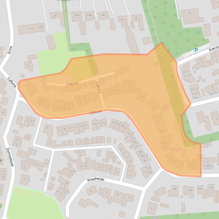 Kaart van postcodegebied 5091EP.