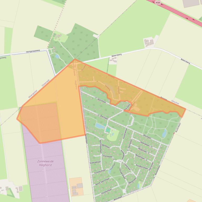 Kaart van postcodegebied 5091WB.