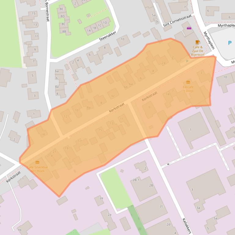 Kaart van postcodegebied 5095AE.