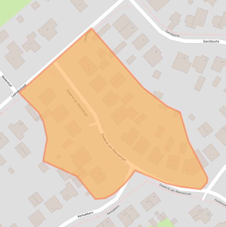 Kaart van postcodegebied 5095AP.