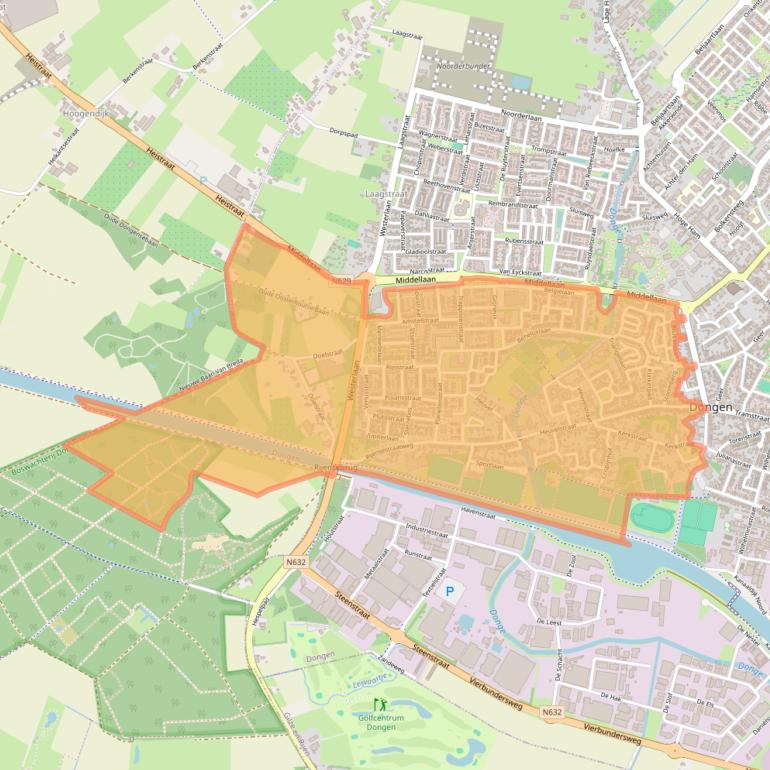 Kaart van postcodegebied 5101.