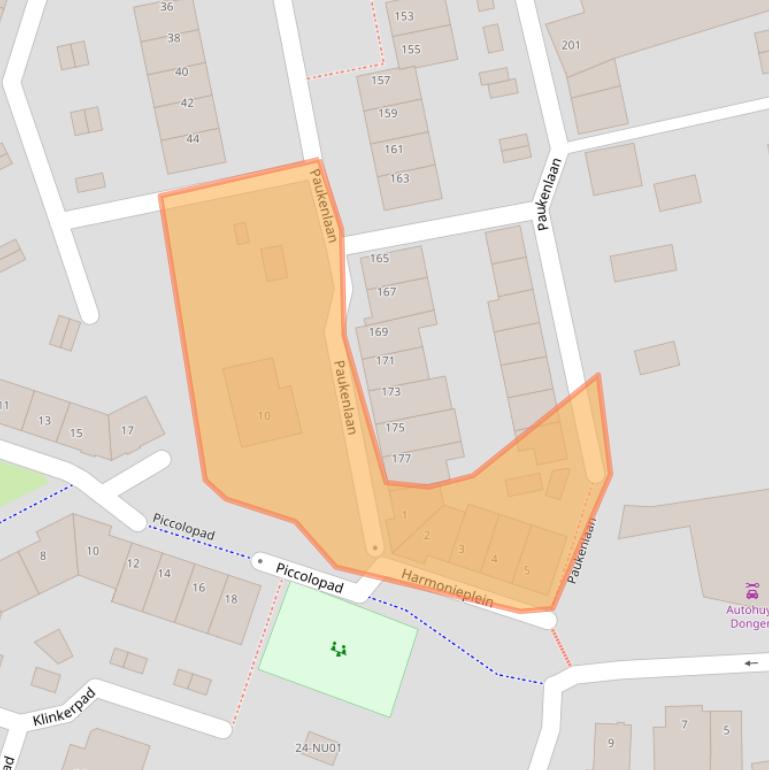 Kaart van postcodegebied 5101AC.